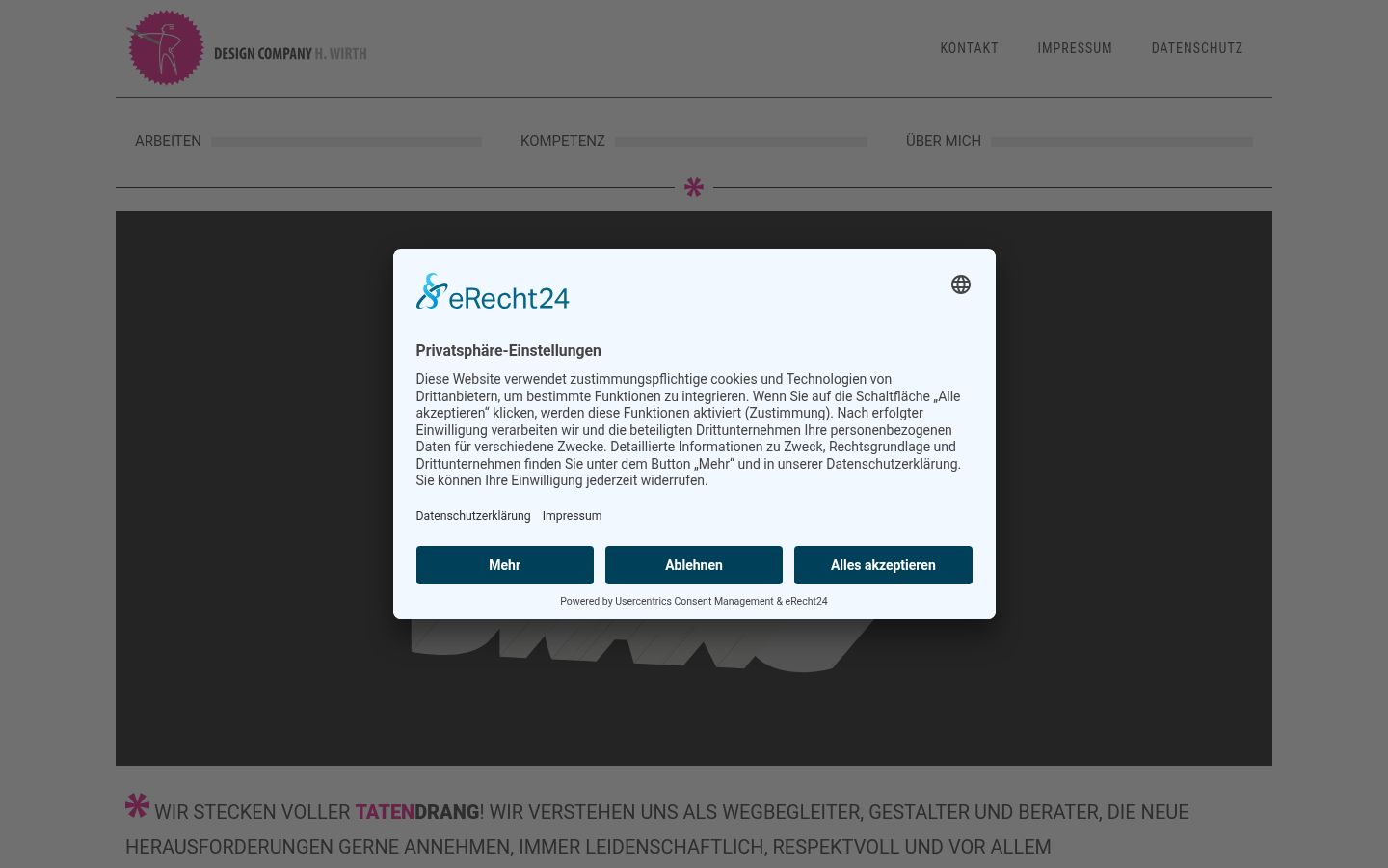 Screenshot of the consent banner shown before any interaction
