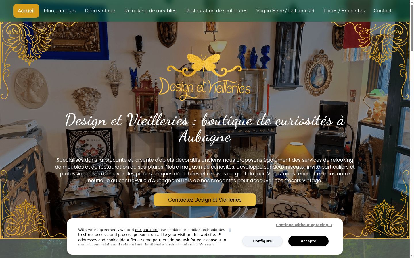 Screenshot del banner di consenso mostrato prima di qualsiasi interazione