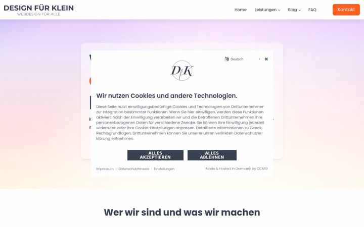 Screenshot of design-fuer-klein.de