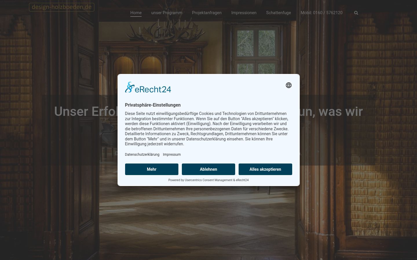 Screenshot del banner di consenso mostrato prima di qualsiasi interazione