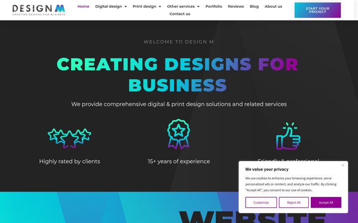 Screenshot of design-m.co.uk