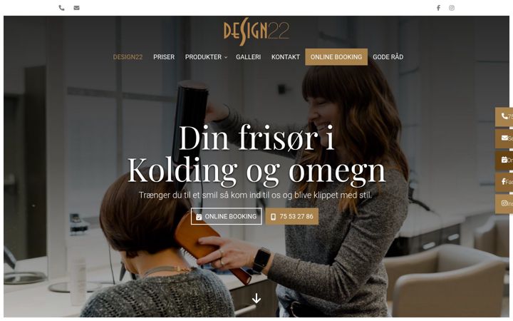 Kuvakaappaus sivustosta design22.dk