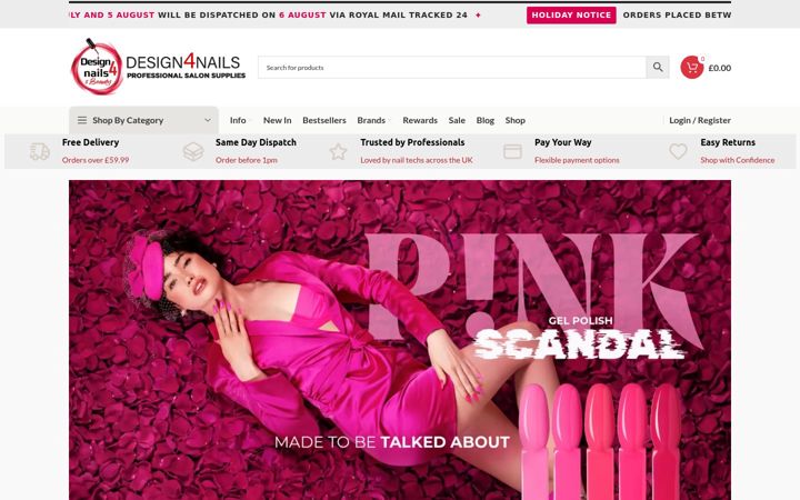 Screenshot of design4nails.co.uk