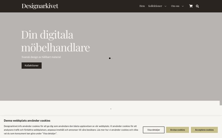 Kuvakaappaus sivustosta designarkivet.info