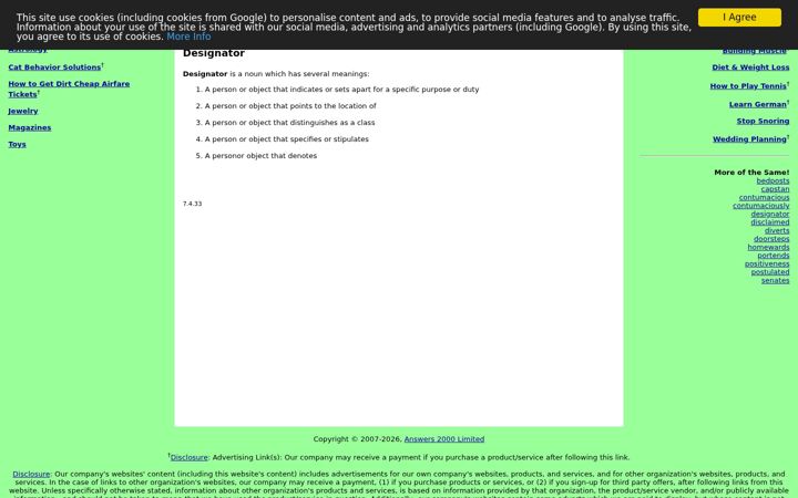 Screenshot di designator.org