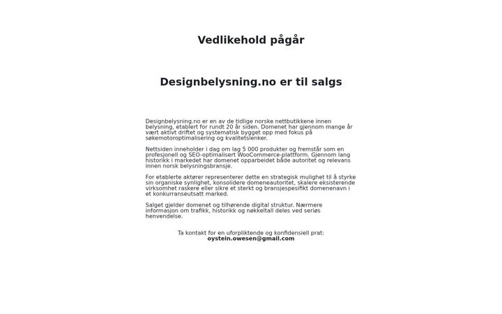 Captură de ecran a designbelysning.no