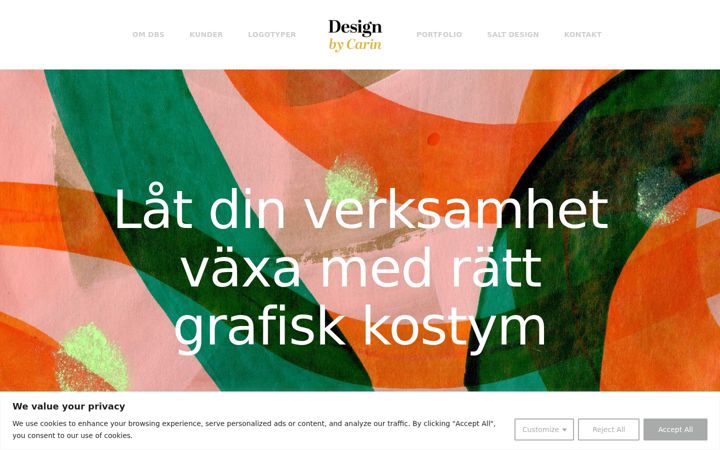 Screenshot of designbycarin.se