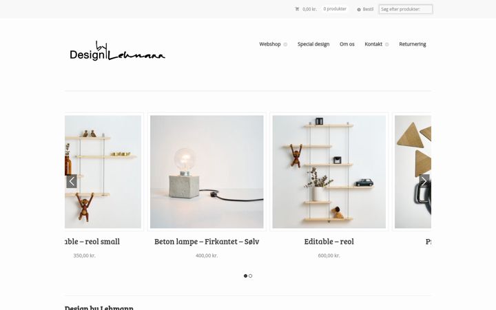 Screenshot of designbylehmann.dk