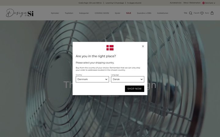 Capture d'écran de designbysi.dk