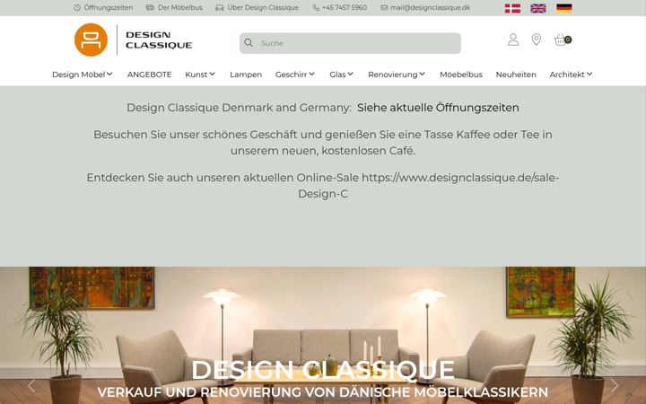 Skærmbillede af designclassique.de
