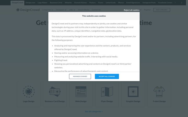 Screenshot di designcrowd.com.au