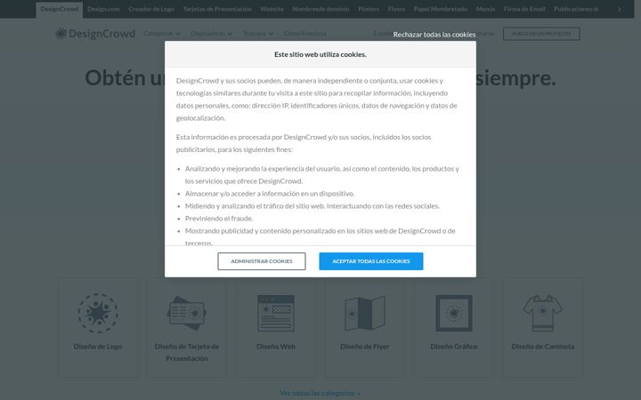 Screenshot di designcrowd.es