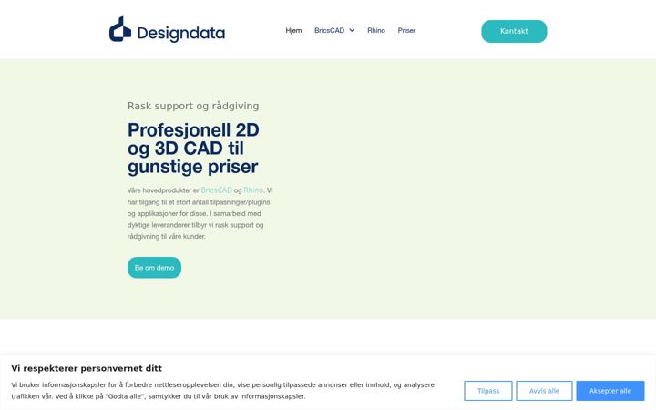 Captură de ecran a designdata.no