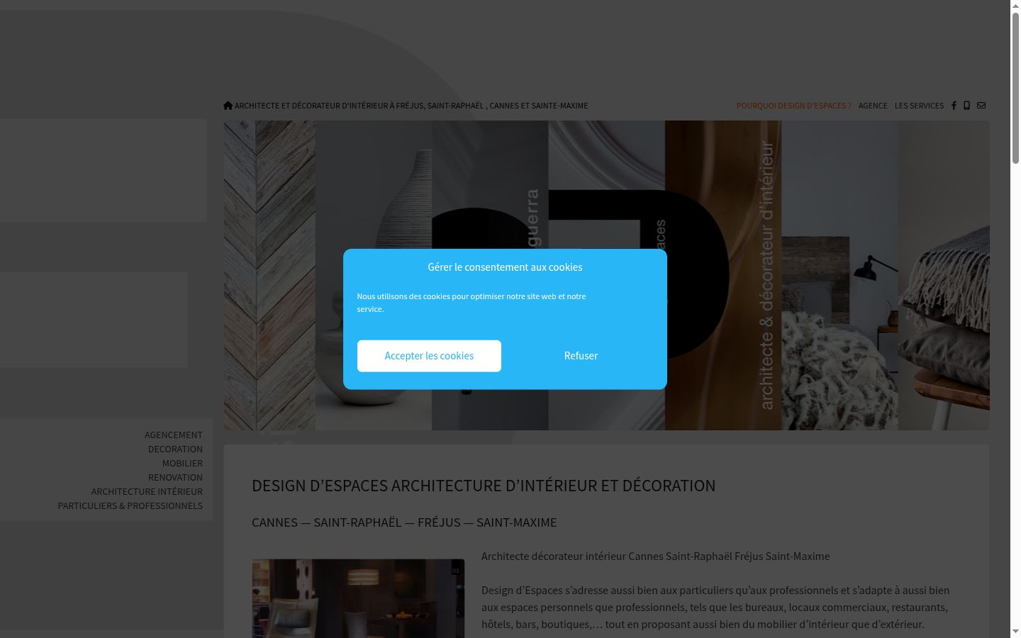 Screenshot of the consent banner shown before any interaction