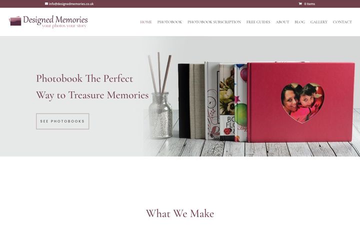 Screenshot of designedmemories.co.uk