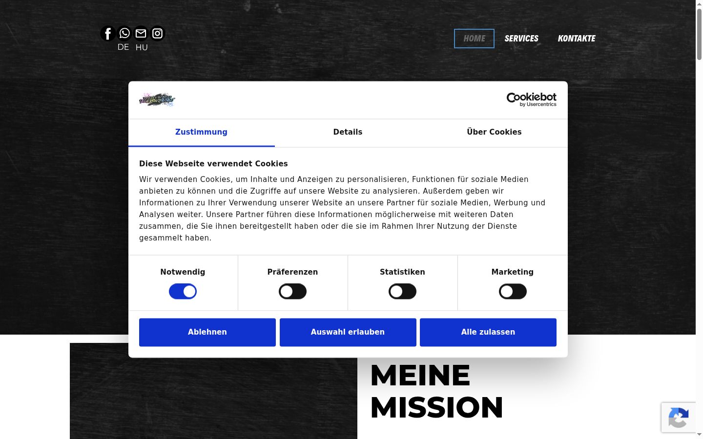 Screenshot van de toestemmingsbanner zoals getoond vóór enige interactie