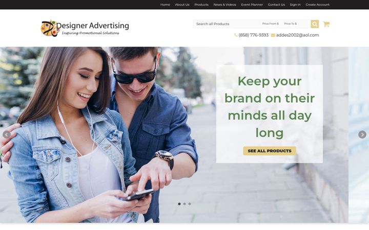 Captură de ecran a designeradvertising.net