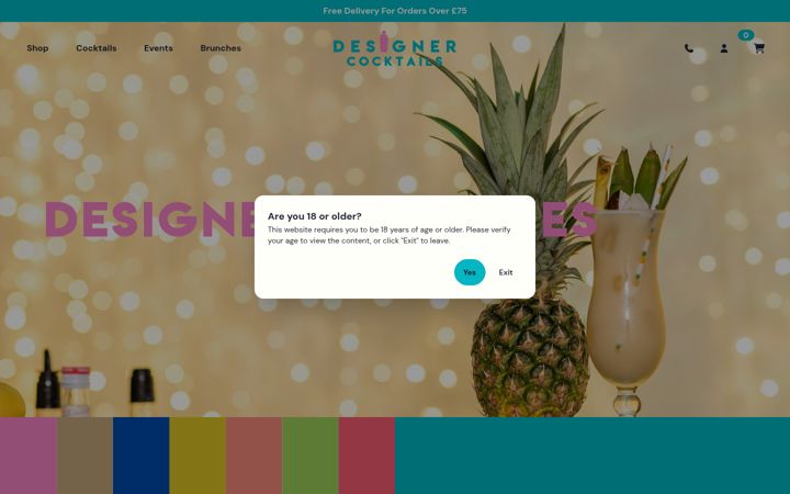 Screenshot of designercocktails.co.uk
