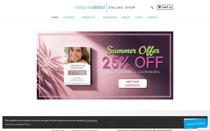 Screenshot of designerdentalposters.co.uk