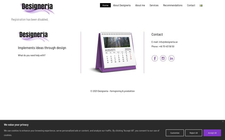 Screenshot of designeria.se