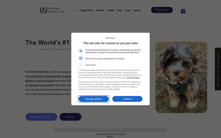 Screenshot of designerkennelclub.com