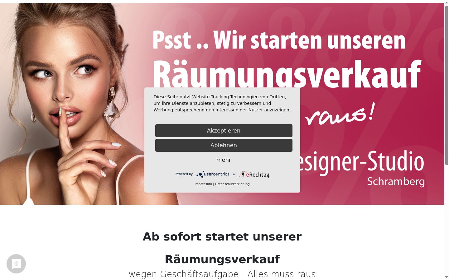 Sutikimo reklamjuostės, rodytos prieš bet kokią sąveiką, ekrano kopija