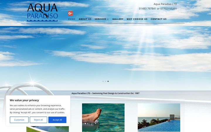 Screenshot di designerswimmingpools.co.uk