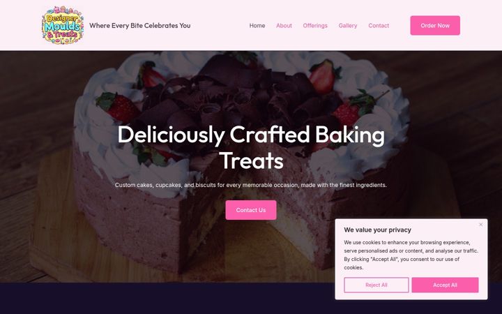 Ekrānuzņēmums no designertreats.co.za