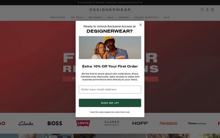 Screenshot of designerwear.co.uk