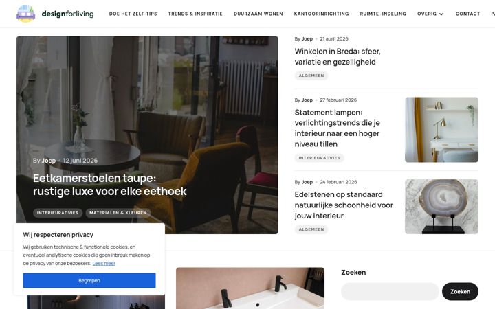 Screenshot of designforliving.nl