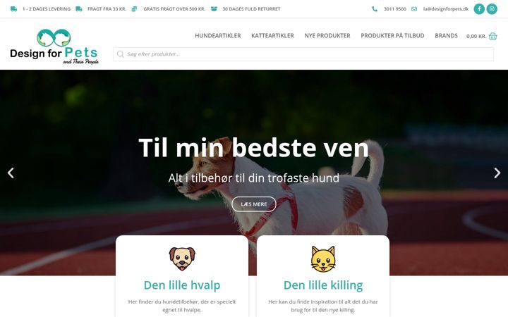 Screenshot of designforpets.dk