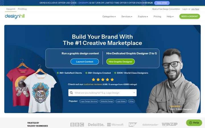 Screenshot of designhill.com