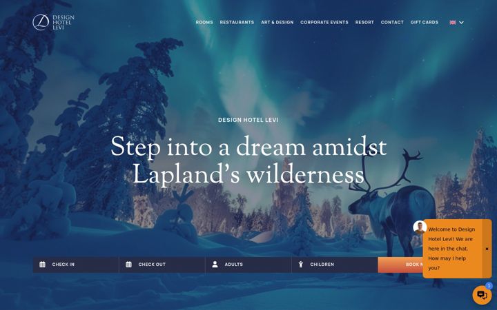 Screenshot di designhotellevi.fi