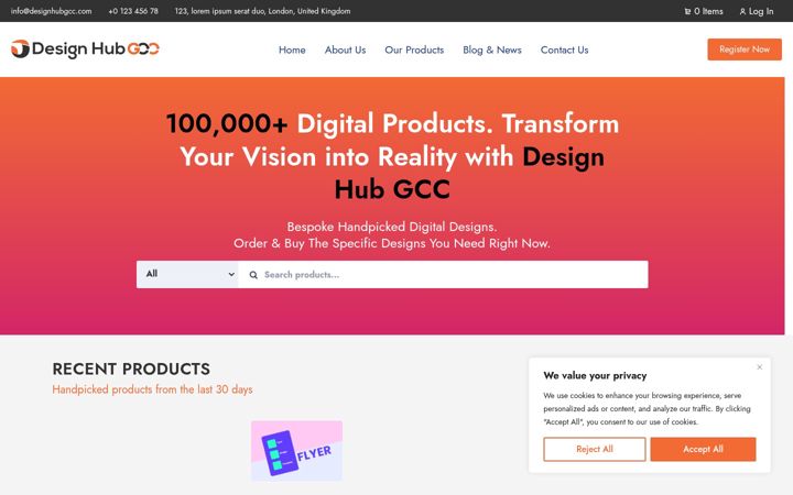 Screenshot of designhubgcc.com