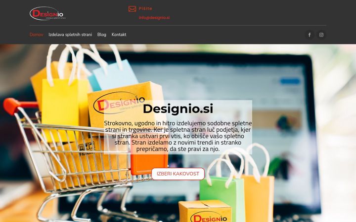 Screenshot von designio.si