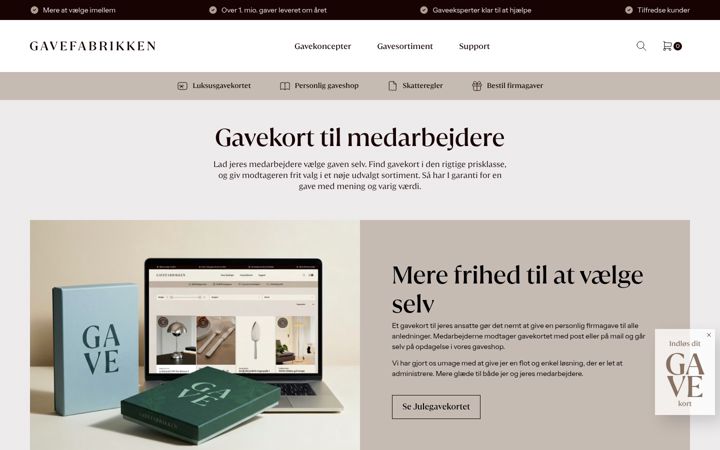 Screenshot of designjulegaven.dk