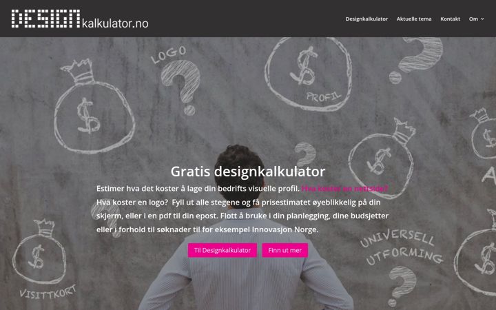 Screenshot of designkalkulator.no