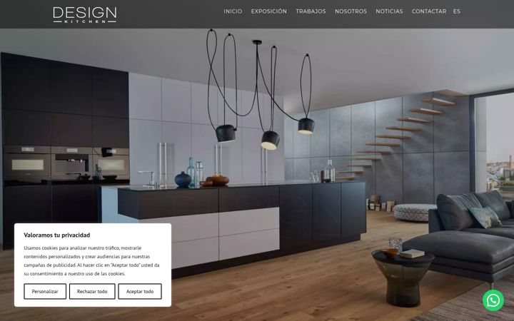 Screenshot stránky designkitchen.es