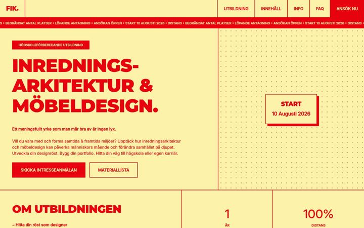Screenshot of designkurser.com