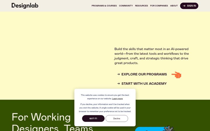 Screenshot of designlab.com