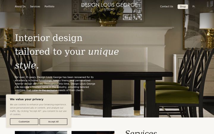 Screenshot of designlouisgeorgestudio.com