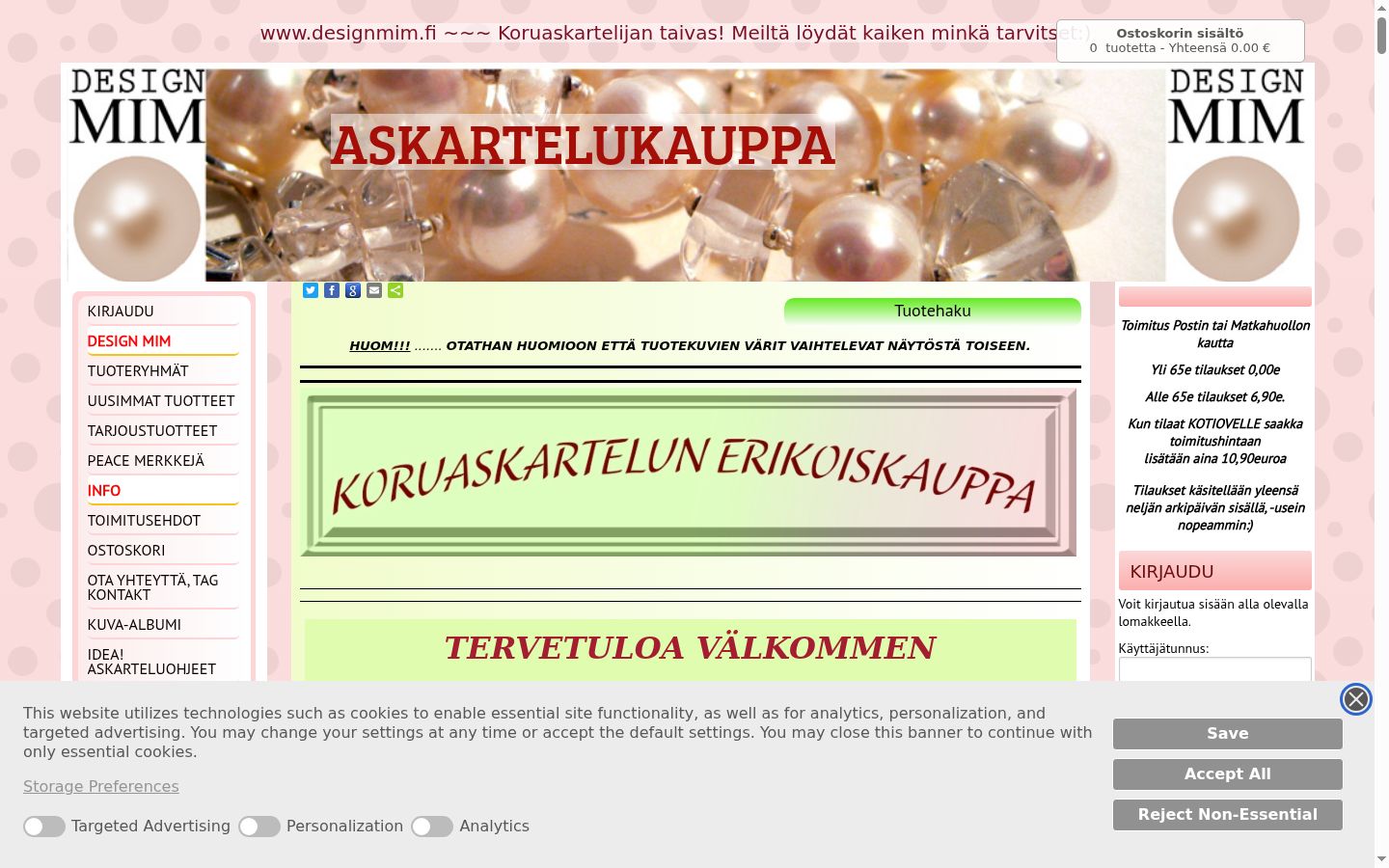 Snimka zaslona bannera za privolu prikazanog prije bilo kakve interakcije