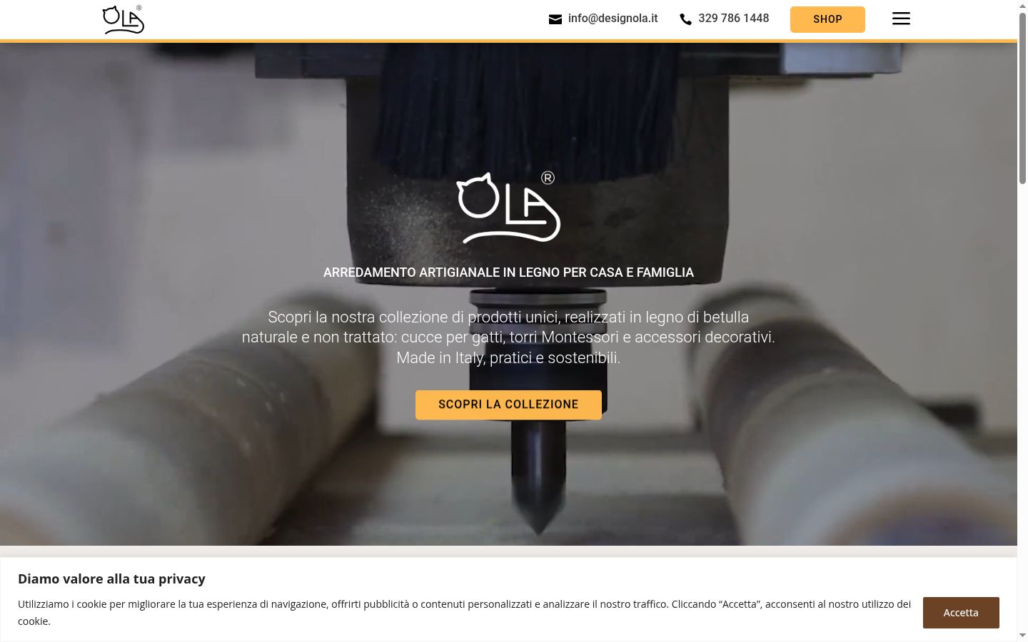 Screenshot del banner di consenso mostrato prima di qualsiasi interazione