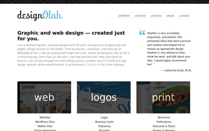 Screenshot of designolah.com
