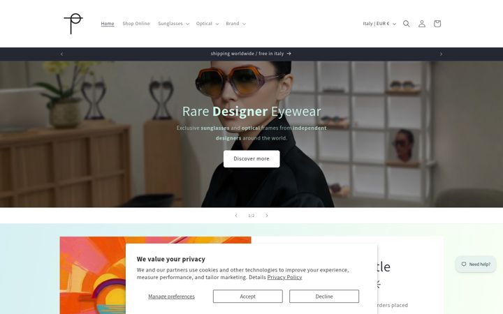 Screenshot of designoptical.it