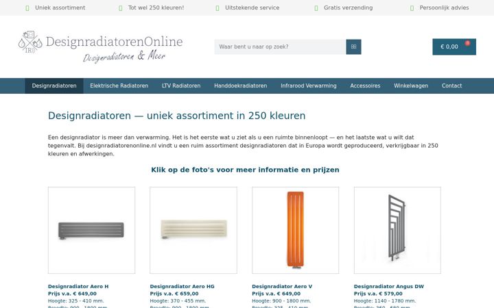 Screenshot von designradiatorenonline.nl
