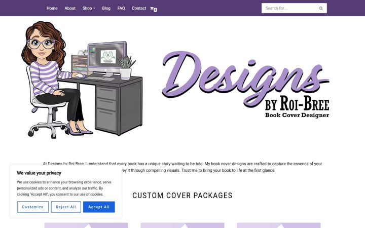 Screenshot of designsbyroibree.com