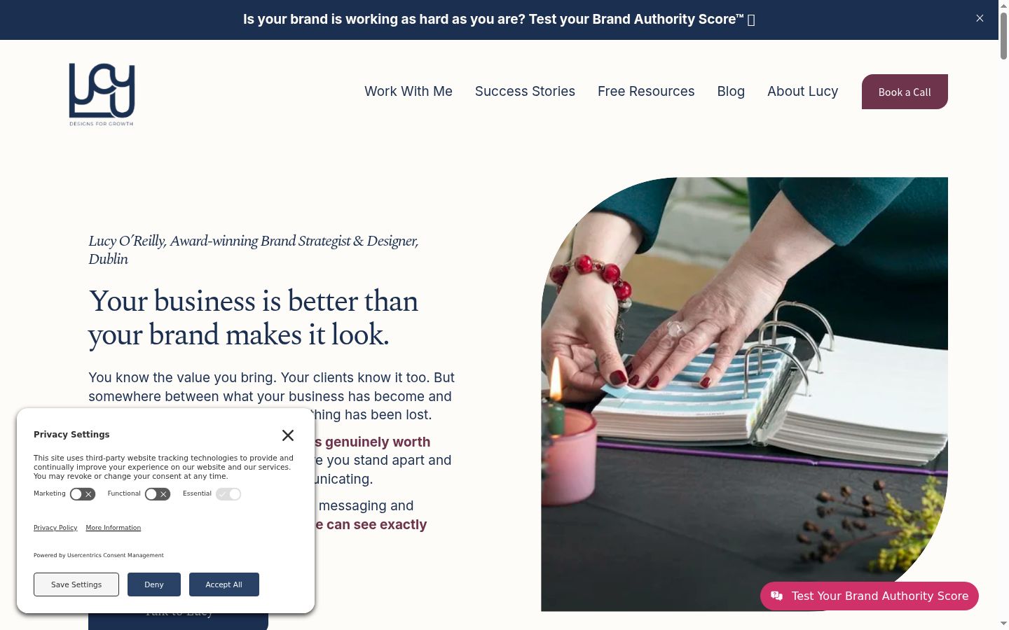 Screenshot of the consent banner shown before any interaction