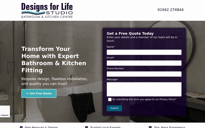 Screenshot of designsforlifesthelens.co.uk