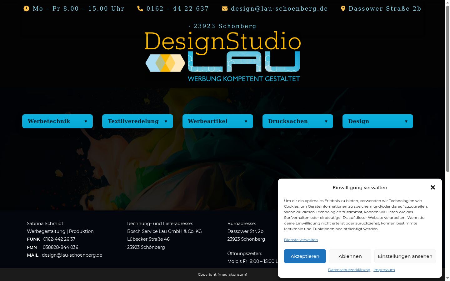Screenshot of the consent banner shown before any interaction